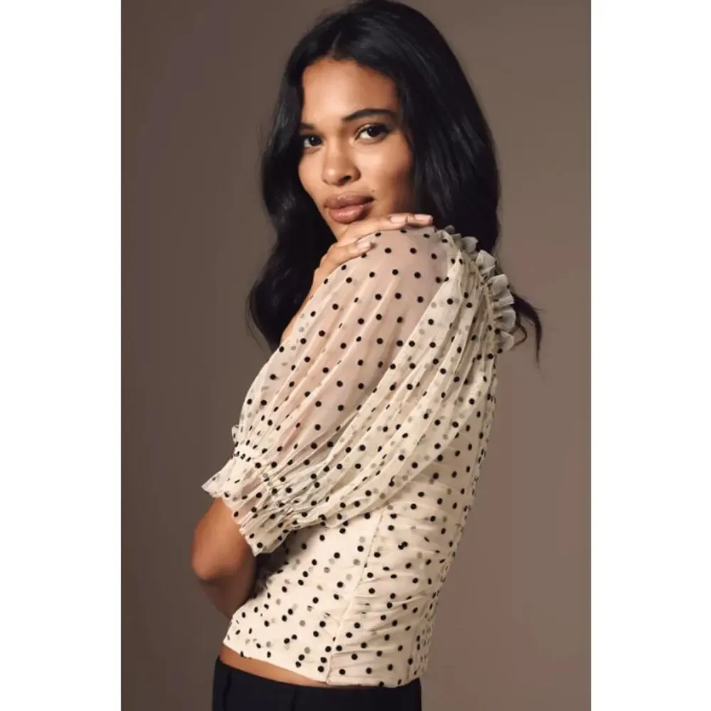 Anthropologie cream blouse